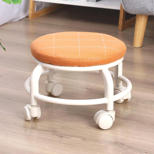 Roller Seat Stool Low Height Rolling  Plastic  Stool Multifunctional Small Household Movable Mini Stool Pulley Wheel Stool for Garage Home Library (1 Pc) the24kgal