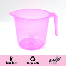 Plastic Round Transparent Bath Water Mug (5 pc / Mix colour / 1200 ML) the24kgal