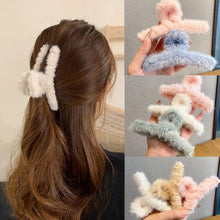 Large Plush Hair Claw Clips, Plastic Fluffy Hair Claw Hair (1 Pc / Mix Color) the24kgal