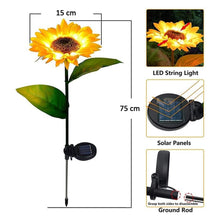 2 Pc Outdoor Solar Sunflower Lights Intelligent Light Control Waterproof Garden Landscape Stake Light the24kgal