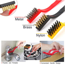 Mini Wire Brush Set - Brass, Nylon, Steel for Cleaning & Rust Removal (3 Pcs Set) the24kgal