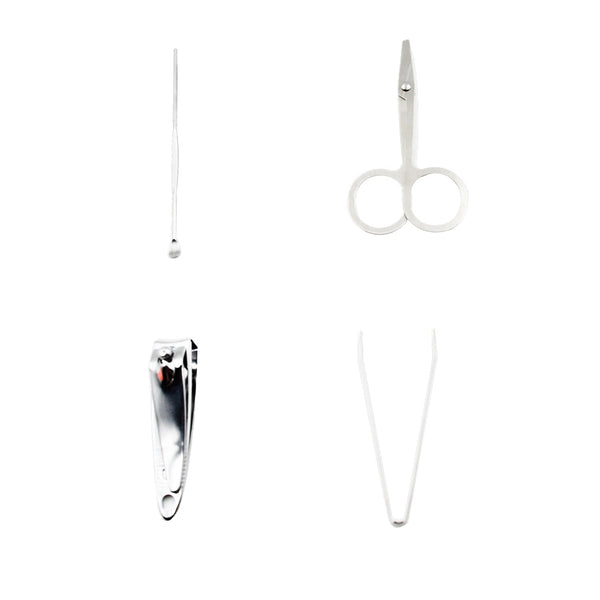 Mini Nail Clipper Set Beauty Nail Tool Set Multifunctional Beauty Set With Plastic Storage Case,  (4 Pc Set) the24kgal