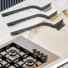 Mini Wire Brush Set Brass Nylon Stainless Steel Bristles Household Cleaning Brush for Gas Stove, Smoke Machine Tool Burner Tiles Tap Rust Removal Welding Slag Dirt & Paint Scrubbing (3 Pcs Set) the24kgal