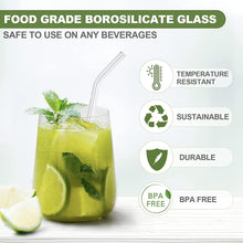 Reusable Glass Straws Clear Glass Drinking Straw 5Pc the24kgal