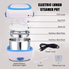 Electric Lunch Box Portable Food Warmer Food Heating Lunch Box Removable Food-Grade Stainless Steel Compartments, 220V 200W, for Car, Truck, office  the24kgal
