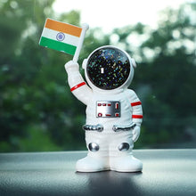 Solar Power Astronaut Ornament Moving Hand with Indian Flag (1 Pc) the24kgal