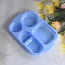 Unbreakable Plastic Food Plates / Biodegradable 5 Compartment Square Plate for Food the24kgal