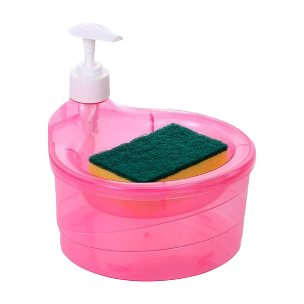 2-in-1 Double Layer Liquid Soap Dispenser with Pump & Sponge – Practical Kitchen & Hotel Sink Soap Pump Bottle (Rectangle) the24kgal