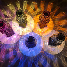 Romantic Crystal Table Lamp, Diamond Lamp, 16 Colors, 6 Brightness Level, Touch / Remote Control Switch, SUB Charging, Lampshade Night Light, Bedroom Bedside, Living Room Decoration the24kgal