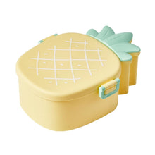 Kids Lunch Box Cute Pineapple Shaped Bento Box with Fork Spoon Snack Container Microwave Portable Office Lunch Box (1 Pc / With Spoon, Fork & Color Box) the24kgal