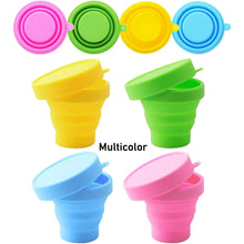 Round Silicone Foldable Glass / Cup, Foldable Travel Mug With Lid (1 Pc) the24kgal