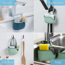 Plastic  Kitchen Sponge Holder, Sink Drain Rack Sink Organizer Sink Drain Hanging Bag for Kitchen (1 Pc) the24kgal