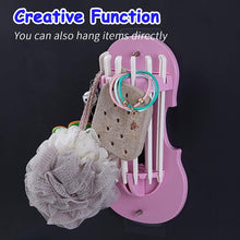 Plastic 7-in-1 Multifunction Retractable Wall-Mounted Pull-Out Hanger Rack Without Punching Hooks Up for Kitchen Bathroom the24kgal