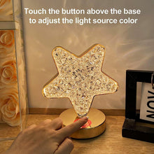 Star Crystal Diamond Touch Lamp – USB Rechargeable, 3-Way Dimmable the24kgal