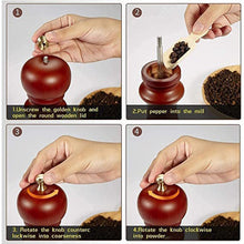 Wooden Pepper Mill 6 inch Tall - Best Pepper Grinder (1 Pc) the24kgal