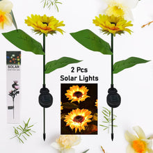 2 Pc Outdoor Solar Sunflower Lights Intelligent Light Control Waterproof Garden Landscape Stake Light the24kgal