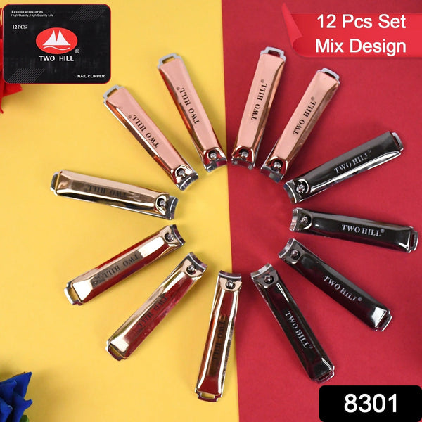 Stainless Steel Cute Nail Clipper with Nail Catcher, Nail File (12 Pcs Set / Mix Design) the24kgal