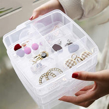 3-Tier 18 Sections Transparent Stackable Adjustable Compartment Slot Plastic Craft Storage Box the24kgal