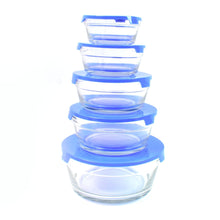 Modern Glass Bowl Set Mixing / Storage Bowls with Lids (5 Pcs Set) the24kgal
