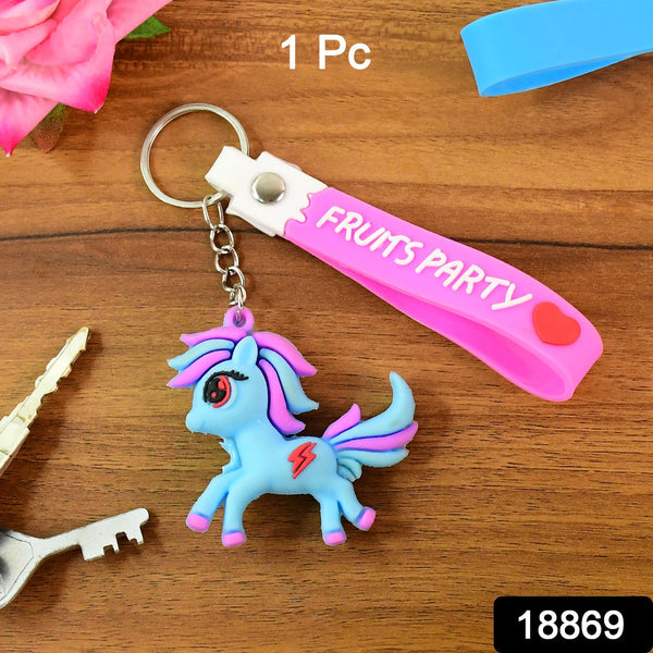 Cute Cartoon Unicorn Keychain with Silicone Strap (1 Pc / Mix design) the24kgal