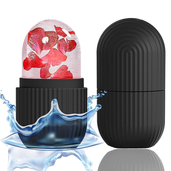 Face Ice Roller Massager for Swelling & Puffiness Reduction (Black) the24kgal