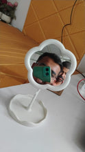 Flower-Shaped Makeup Mirror, Rotatable Makeup Mirror with Tray Table Vanity the24kgal