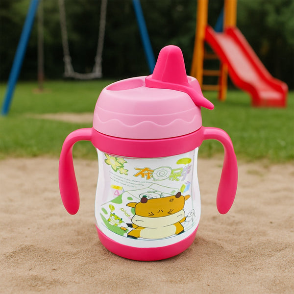 Vacuum Stainless Steel Water Bottle With Carry Handle & Straw Fridge Water Bottle Double Wall, Leak Proof, Rust Proof, Cold &amp; Hot | Leak Proof | Office Bottle | Gym | Home | Kitchen | Hiking | Trekking | Travel Bottle (280 ML) the24kgal