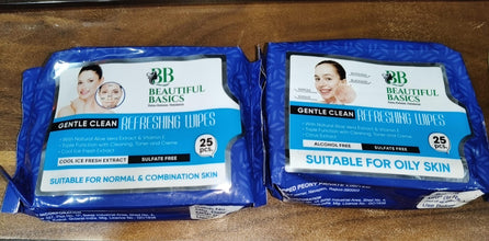 Beautiful Basics Normal & Oily Skin Face Wipes (2 Pkts x 50 Pcs Wipes) the24kgal