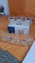 Glass Coffee & Tea Cup / Mug With Handle, Water glass (6 pcs Set / 225 ML) the24kgal