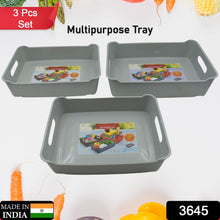 Multipurpose Organising & Storage Plastic Tray,  Fruit & Vegetable/ Multi Purpose Tray, Organizer for Kitchen, Countertop, Cabinet, Bathroom Plastic Storage Basket For Store Fruits, Vegetables, Magazines, Cosmetics, Stationary Set of 3 the24kgal