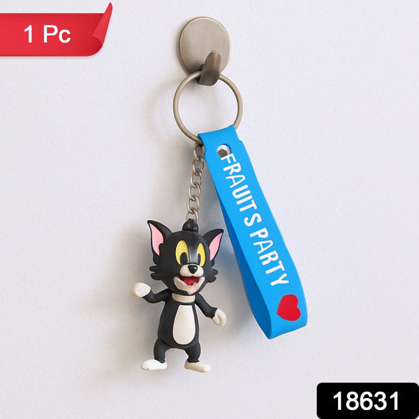 Cute Silicone 3D Key Chain with Metal Hook & Strap (Pack of 1) the24kgal
