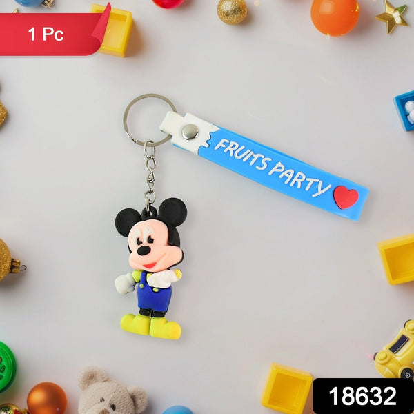 Cute Cartoon Silicone 3D Key Chain with Metal Hook & Strap (Pack of 1) the24kgal