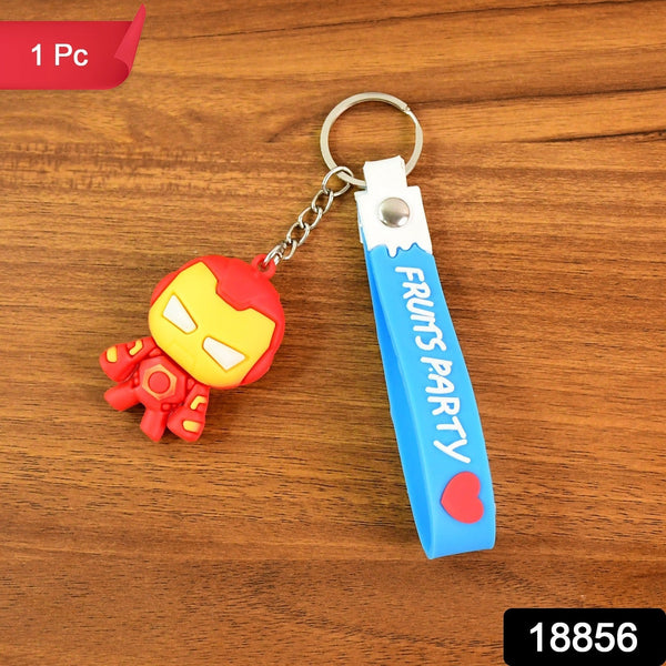 Cute Cartoon Silicone 3D Key Chain with Metal Hook & Strap (Pack of 1) the24kgal
