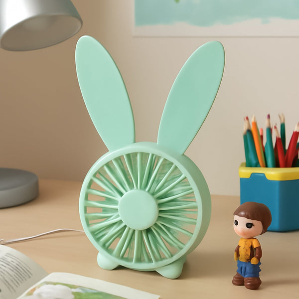 Cute Rabbit USB Desk Fan for Kids & Camping (1 Pc, Plastic, Mist Air) the24kgal