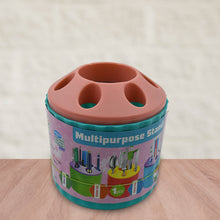 Plastic Round Multi-Purpose Toothpaste Stationary Pen Pencil Holder, Mini Desk Office Desktop Stationery Organizer Bathroom Shelves for Adults Multifunctional (1 Pc) the24kgal