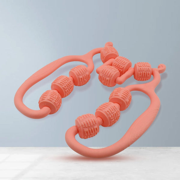 Muscle Massage Roller, 10 Wheels Relieve Soreness Leg Muscle Roller Fitness Roller Muscle Relaxer Massage Roller Ring Clip All Round Massaging Uniform Force Elastic PP Drop Shaped for Home Use (1 Pc) the24kgal