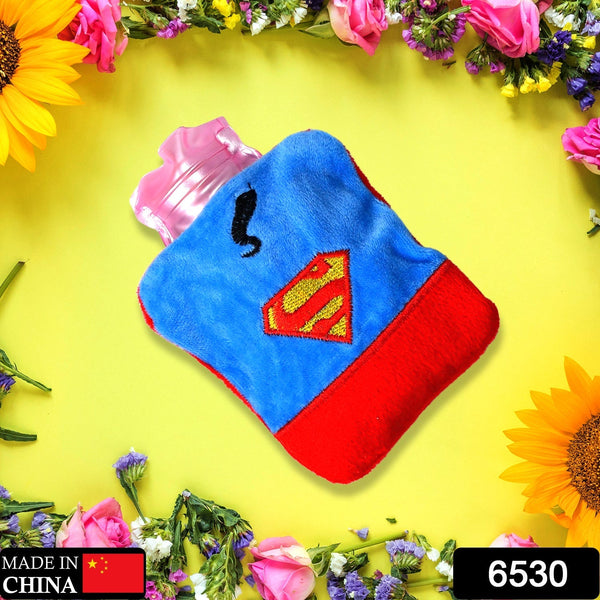 Superman Print Small Hot Water Bag with Cover for Pain Relief the24kgal