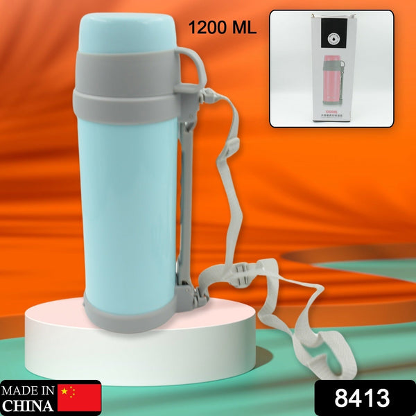 Stainless Steel Vacuum Insulated Thermos - 1200ml Double-Wall Travel Bottle for Hot & Cold Beverages the24kgal