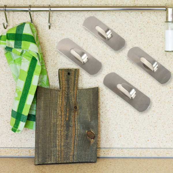 Self- Adhesive Hooks, Heavy Duty Wall Hooks Hangers Stainless Steel Waterproof Sticky Hooks for Hanging Robe Coat Towel Kitchen Bathroom and. the24kgal