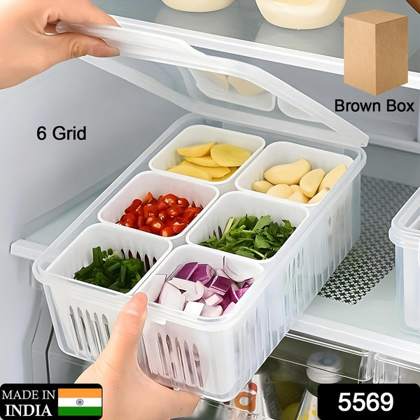 Fridge Storage Boxes Freezer Storage Containers, Container for Kitchen Storage Set, Storage in Kitchen, Vegetable Storage, Draining Crisper Refrigerator Food Box (1 Pc) the24kgal