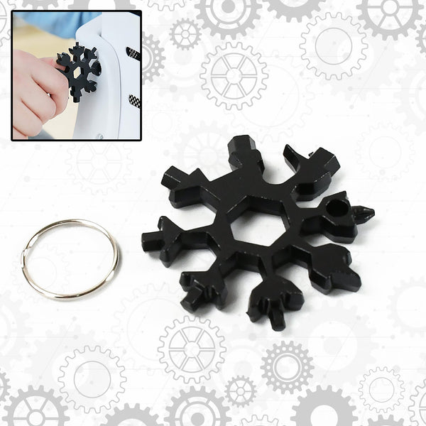 Durable 18-in-1 Snowflake Multi-Tool – Portable Bottle Opener, Phillips Screwdriver & Wrench Kit the24kgal