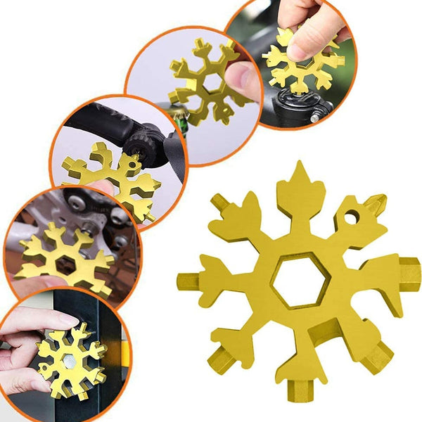 18-in-1 Snowflake Multi-Tool – Portable Bottle Opener, Screwdriver & Wrench the24kgal