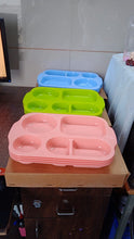 Unbreakable Plastic Food Plates / Biodegradable 5 Compartment Square Plate for Food the24kgal