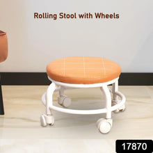 Roller Seat Stool Low Height Rolling  Plastic  Stool Multifunctional Small Household Movable Mini Stool Pulley Wheel Stool for Garage Home Library (1 Pc) the24kgal
