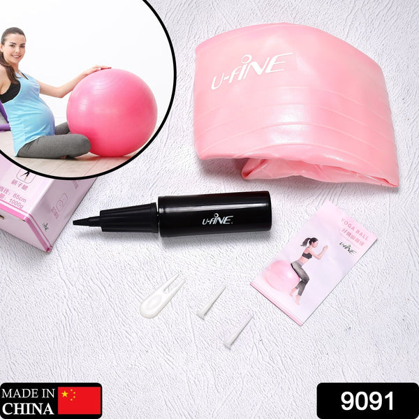 Anti Burst 65 cm Exercise Ball with Inflation Pump, Non-Slip Gym Ball, for Yoga, Pilates, Core Training Exercises at Home and Gym- Suitable for Men and Women the24kgal
