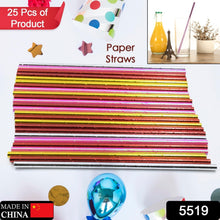 Home Paper Straws Durable & Eco-Friendly Colorful - Drinking Straws & Party Decoration Supplies, Adorable Solid Color Food Grade Paper Straws for Birthday, Wedding, Baby Shower Celebration (25 Pcs Set) the24kgal