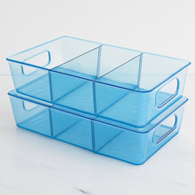 Plastic Refrigerator Organizer Bins, Set Of 2 Stackable Fridge Organizers with Handle, Clear Organizing Food Fruit Vegetables Pantry Storage Bins for Freezer kitchen Cabinet Organization and Storage (2 Pcs Set Mix Color) the24kgal