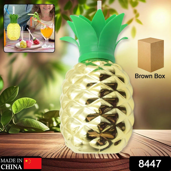 Plastic Pineapple Cups with Straw (1 Pc) - Party Favors, Hawaiian, Beach the24kgal