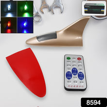 Shark Fin Light With Remote, LED Signal Antenna Solar Shark Fin Car Roof Light Sensor Decoration Flashing Lamps, Solar Powered Radio Signal for Car Lamp Accessories (1 Pc)  the24kgal