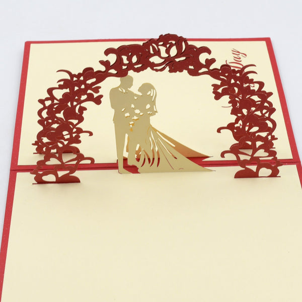 Unique 3D -Up Wishing Card (Wedding): 1 Pc the24kgal